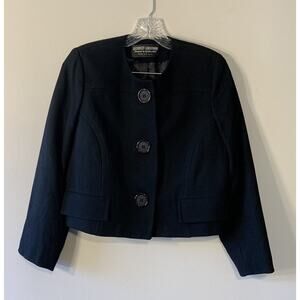 VTG Herbert Grossman Blazer Womens 12 RUNS SMALL (10) Wool Cropped Mod Retro